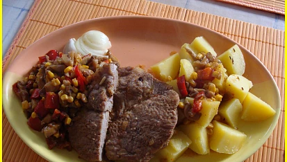 Krkovička s hlívou ústřičnou