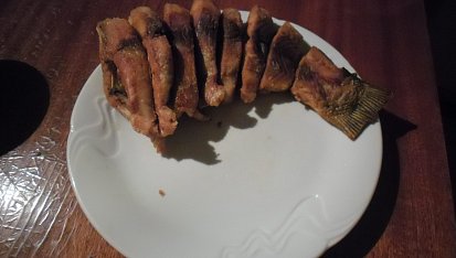 Křupavý kapr s rajčatovou omáčkou a řapíkatým celerem, usmažený kapr