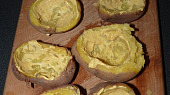 Plněné brambory s kuřecím masem, příprava brambůrek