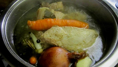 Polévka s rýží a hráškem, Polévka rýží a hráškem