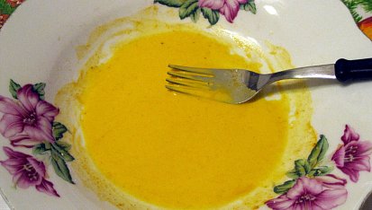 Štědrovečerní večeře bez lepku, mléka (a vajec), Těstíčko jako náhrada vajec na obalení ryby
