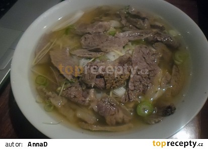 Vietnamská nudlová polévka s hovězím masem