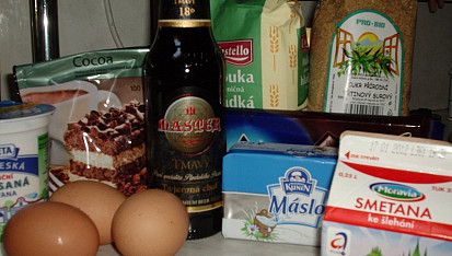 Čokoládový pivní dort, suroviny
