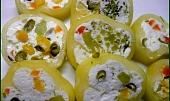 Dietní tvarohové bábovičky se zeleninou - nepečené, Plněná čerstvá paprika - řezy