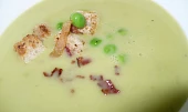 Hrášková polévka (krém) s krutony, Krémová polévka ze zeleného hrášku