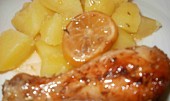 Medovo citronová stehýnka se zázvorem a rozmarýnem