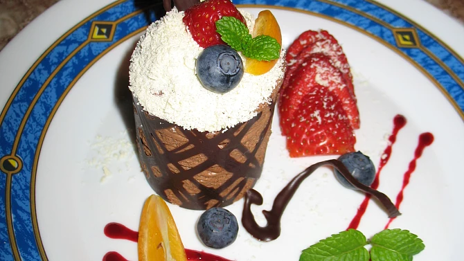 Čokoládový mousse s jemnou příchutí pomeranče
