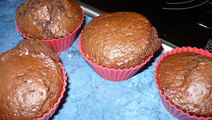 Jemné čokoládové muffiny