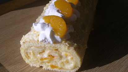 Mandarinková roláda bez mouky