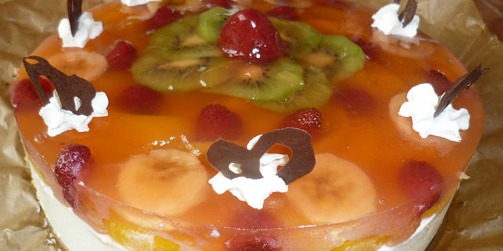 Ovocno-tvarohový dort (narozeninový dort)