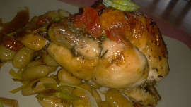 Pečené  minikuřátko  na bylinkách s citrónovou chutí