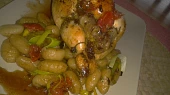 Restované gnocchi  s pórkem a pikantní omáčkou