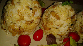 Rizoto s hlívou ústřičnou, se žampionky, bylinkami a sýrem