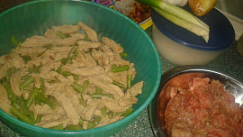 Sekaná několika chutí a barev s fazolkami