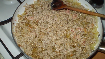 Široké nudle s mletým masem a mozzarelou, Připravíme si směs