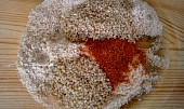 Smažená sezamová slezinka (promícháme strouhanku,sezamové semínko a koření)