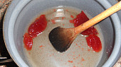 Vepřová játra s rybízovou omáčkou, marmeláda s jablečným džusem