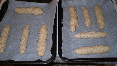Výborné rohlíky, před kynutím
