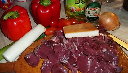 Barevné hovězí srdíčko, ingredience...