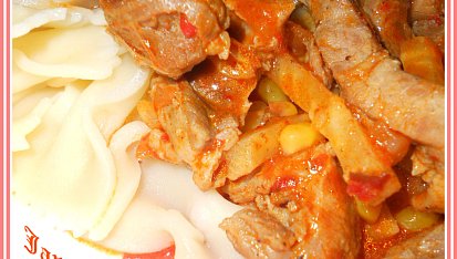 Ďábelské nudličky s celerem a kukuřicí