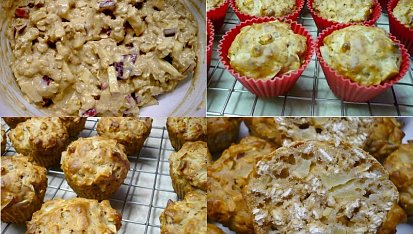 Light muffiny s ovesnými vločkami, jablkem, medem a bez tuku