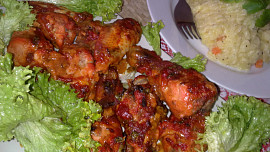 Ostřejší kuřecí  křidélka a paličky se zázvorovo -Tandoori marinádou