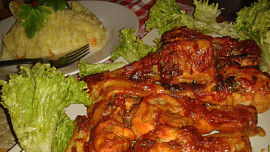 Ostřejší kuřecí  křidélka a paličky se zázvorovo -Tandoori marinádou