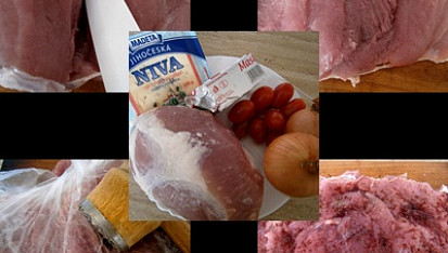 Pikantní "papiňáková" vepřová roláda v alobalu, část použitých surovin+postup
