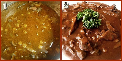 Slezinkový guláš s hlívou ústřičnou, 1.hrnec ochladíme,otevřeme,vmícháme rozmíchaný fix goulash a provaříme 10minut4.dochutíme a můžeme podávat