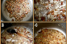 1.osmažíme slaninu s kmínem2.orestujeme cibulku3.přidáme mouku4.zasmažíme dozlatova