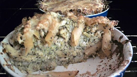Penne v sýrovo-smetanové omáčce s kuřecím masem, brokolicí, česnekem a bazalkou