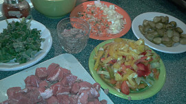 Telecí  plec na tymiánu a barevných paprikách