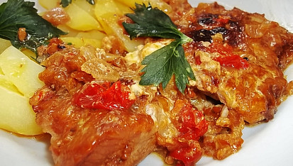 Zapečené argentínské maso  se třemi sýry a šlehačkou, Zapečené Argentinské maso se třemi sýry a šlehačkou