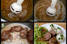 1-2 šťávu rozmixujeme3.závitky bez nití vložíme nazpět a prohřejeme4.podáváme třeba na listu ledového salátu