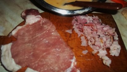 Nedělní řízky utajené v omeletách, suroviny ...
