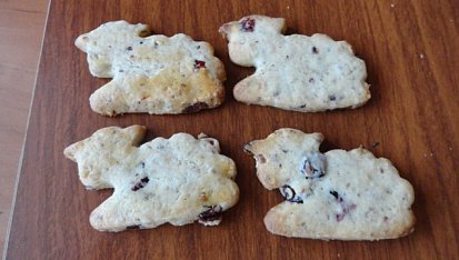 Ořechovo - brusinkové keksy, koupila jsem si novou formičku, tak jsem ji musela vyzkoušet :-)