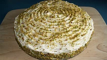 Pistáciový dort s mascarpone krémem