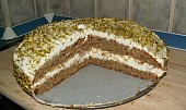 Pistáciový dort s mascarpone krémem