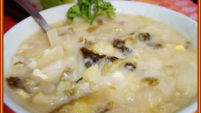 Smetanová kapustovo-zelná polévka s houbami, Smetanová kapustovo-zelná polévka s houbami