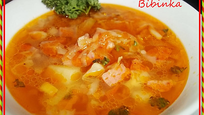 Buřtíková polévka s celerem a hlívou ústřičnou, Buřtíková polévka s celerem a hlívou ústřičnou