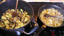 Cuketa, lilek a cibulka s grilovacím kořením