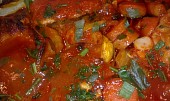 Jemné dušené vepřové  a králičí maso na zelenině podle italského receptu