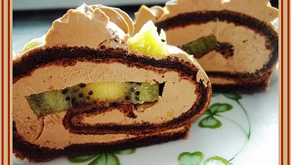 Kiwi čoko-roláda