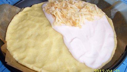 Koláč linecký s tvarohem a jablky - i pro CRISP, těsto + tvaroh + jablka