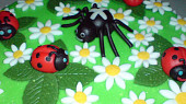 Kopretinový dort s beruškami a pavoukem