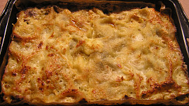 Lasagne s masem a lilkem