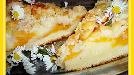 Litý a kynutý ovocný koláč s mandlovou drobenkou