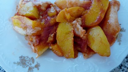 Ovocné pizzy v MW - těsto podle Jikotky - CRISP, broskvová