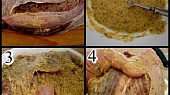 Pikantní hovězí kližka z papiňáku, 1.marináda2.maso propícháme nožem3.obalíme v marinádě4.rukama pořádně vetřeme