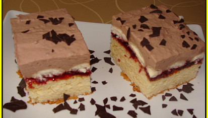 Tvarohovo-brusinkový  řez
